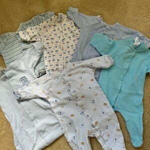 Assorted Baby Onesies in Blue and White